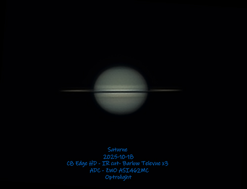 Image de Saturne du 18 octobre 2025 - Optrolight