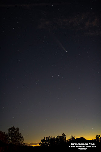 Photo de la comète Tsuchinshan-ATLAS le 19 octobre 2024 - Optrolight